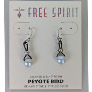 Peyote Bird Sterling Silver Drop Earrings Dangle White Bead Boho Western Fairy